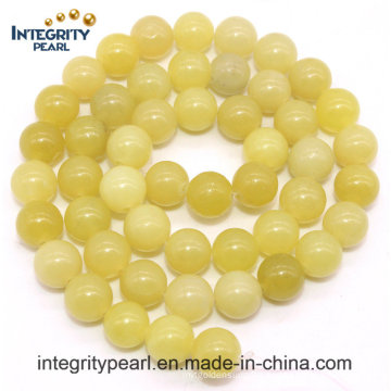 Hot-Selling New Arrival Natural Gemstone Loose Strand 4 6 8 10 12mm Natural Lemon Jade Stone Rough